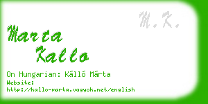 marta kallo business card