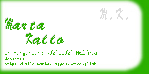 marta kallo business card